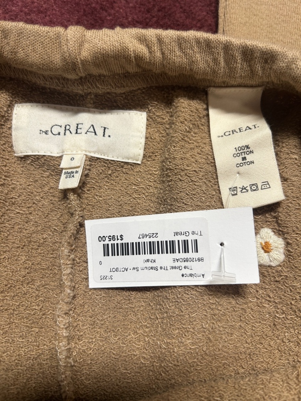 NWT The GREAT. The Stadium Sweatpant Size 0 - Picture 4 of 12